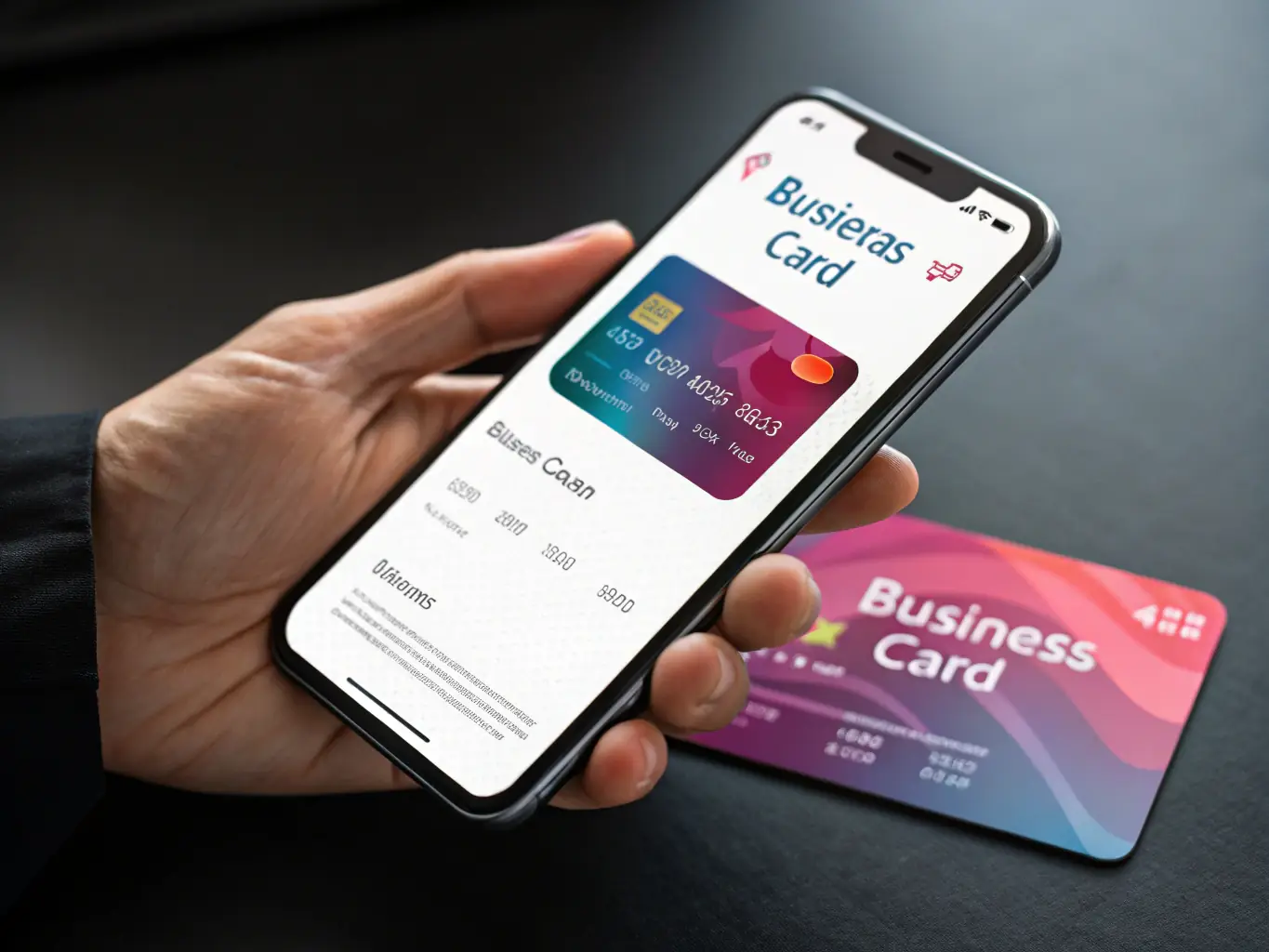 A mockup of the YLC.digital mobile app interface, demonstrating how employees can access and share their digital business cards on the go.